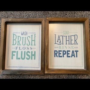Wall art signs for bathroom